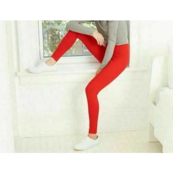 Wild Fable Womens High Rise Stretch Pop Fashion Red Skinny Leggings Choose Size - Picture 2 of 11
